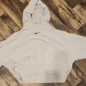 White Nike Hoodie with Black Logo